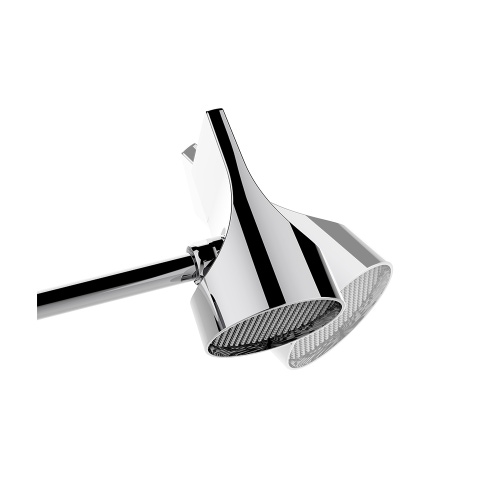 Immagine di Bossini APICE set soffione Spot Ø 10 cm orientabile, con diffusore in gomma termoplastica e braccio, con funzione Easy Clean, finitura cromo HH1000000030005