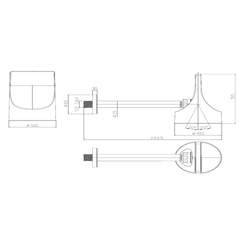 Immagine di Bossini APICE set soffione Spot Ø 10 cm orientabile, con diffusore in gomma termoplastica e braccio, con funzione Easy Clean, finitura cromo HH1000000030005