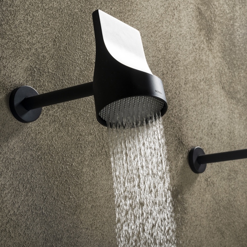 Immagine di Bossini APICE set soffione Spot Ø 10 cm orientabile, con diffusore in gomma termoplastica e braccio, con funzione Easy Clean, finitura cromo HH1000000030005