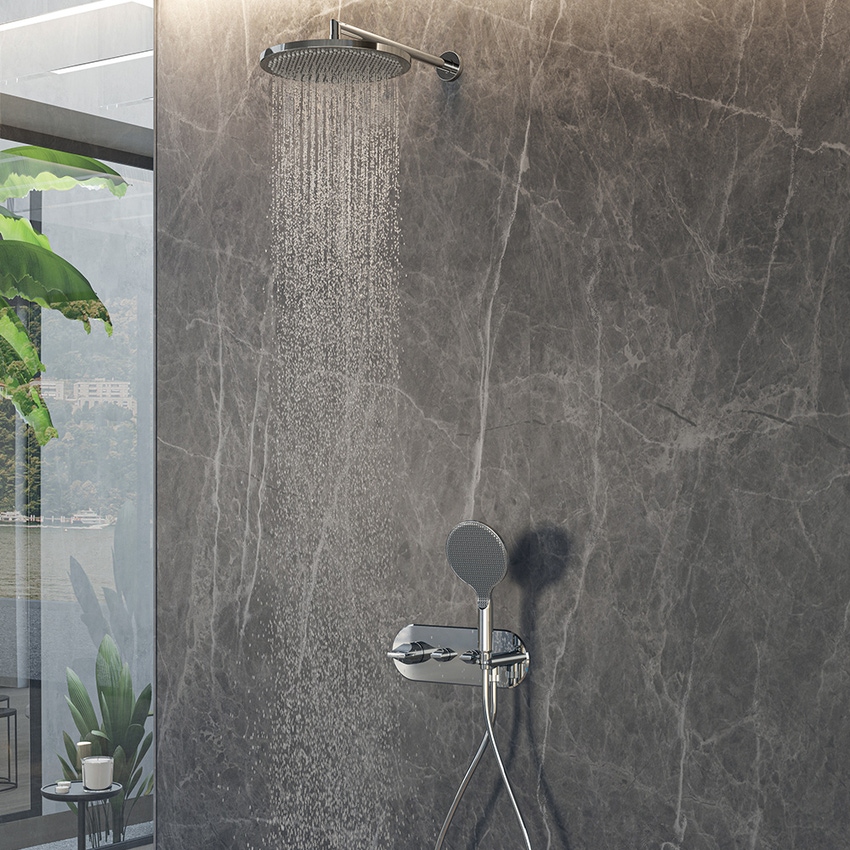 Immagine di Bossini APICE soffione Ø 28 cm, con diffusore il silicone, con funzione Easy Clean, finitura cromo I00430000030005