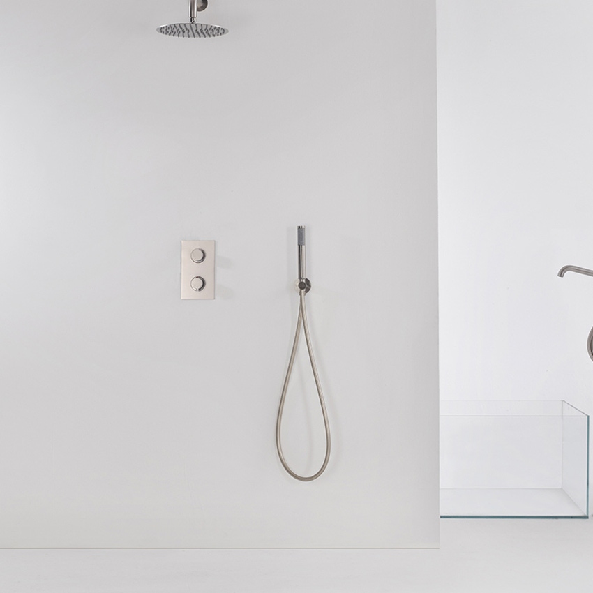 Immagine di Bossini ZEN doccetta monogetto in acciaio, con ugelli in silicone, finitura inox INB001000075005