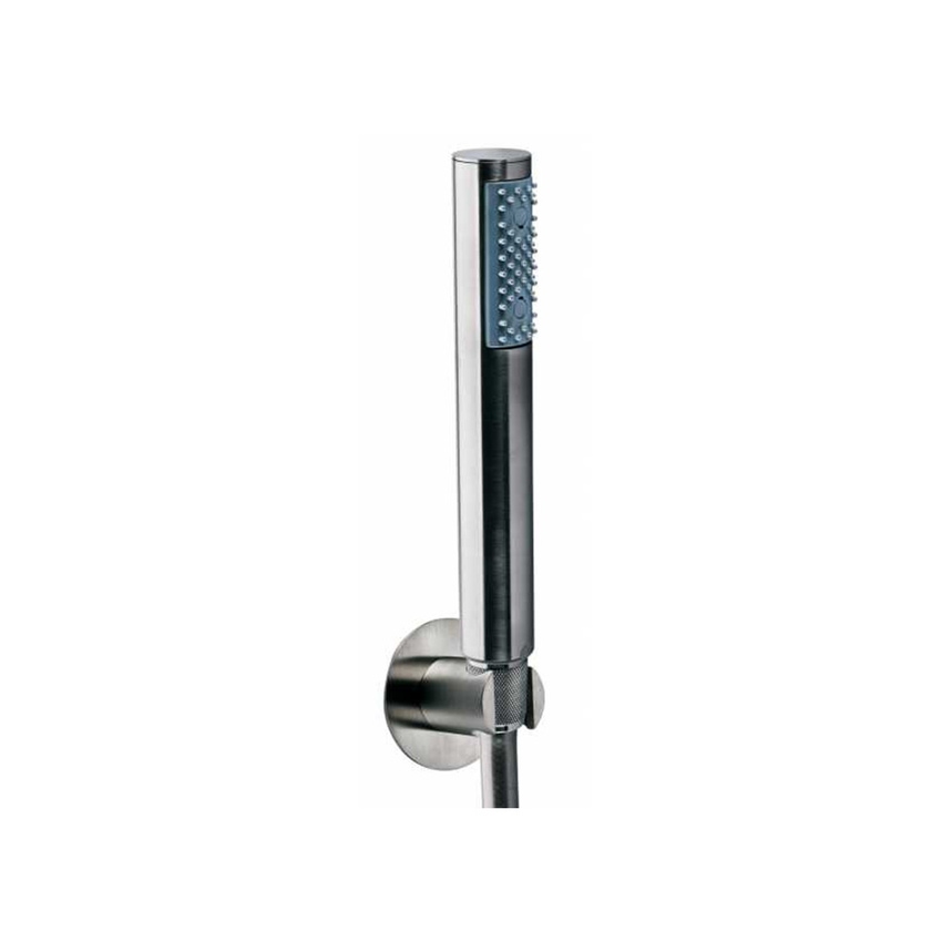 Immagine di Bossini ZEN duplex doccia in acciaio con supporto fisso e flessibile Cromolux 150 cm, finitura inox INC003C00075005