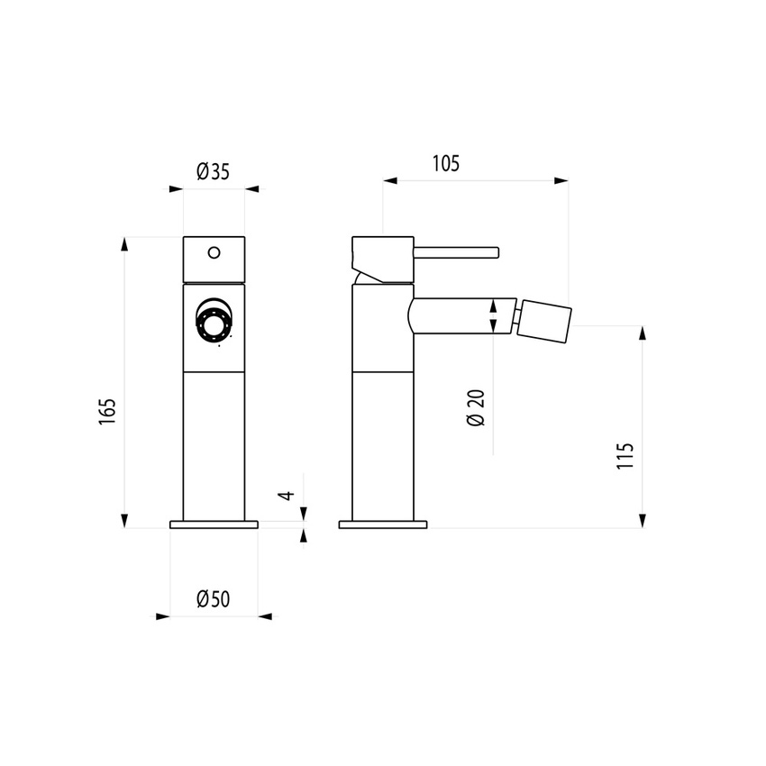 Immagine di Bossini ACCIAIO INOX miscelatore bidet monocomando, in acciaio, senza scarico, finitura inox INZ007000075005