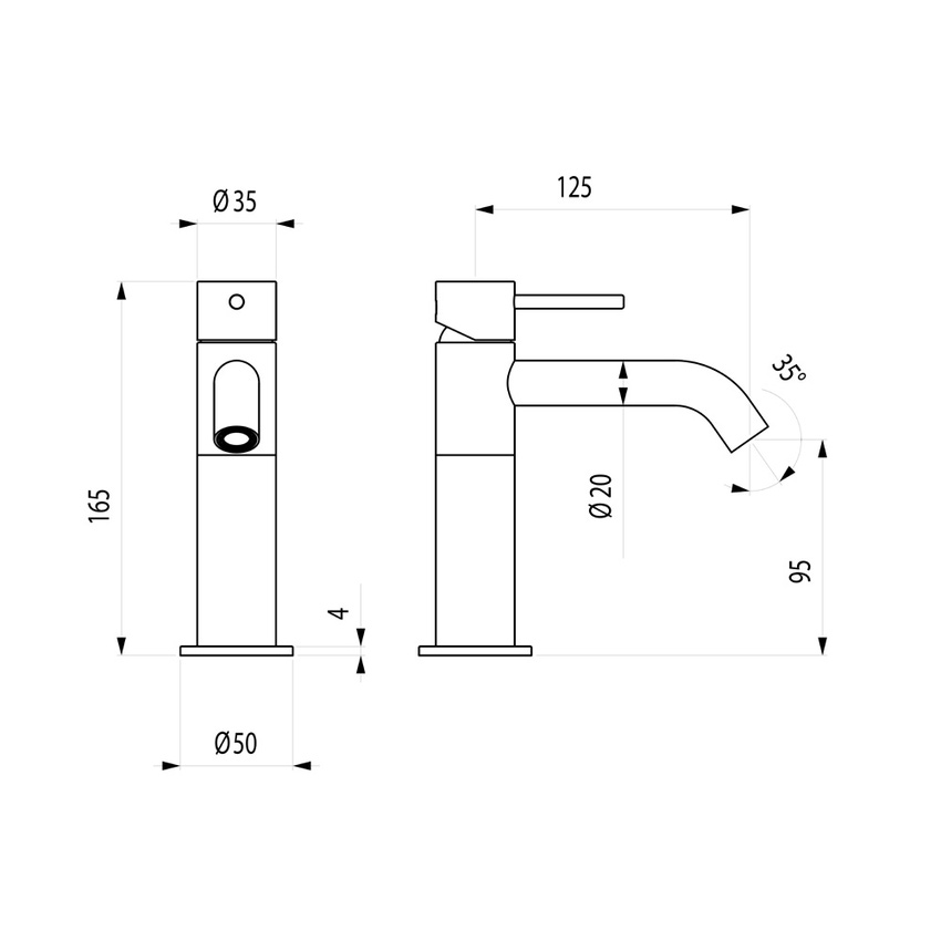 Immagine di Bossini ACCIAIO INOX miscelatore lavabo monocomando, in acciaio, senza scarico, finitura inox INZ006000075005