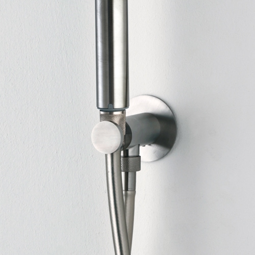 Immagine di Bossini ACCIAIO INOX supporto doccia in acciaio, con presa acqua, finitura inox INC002000075005