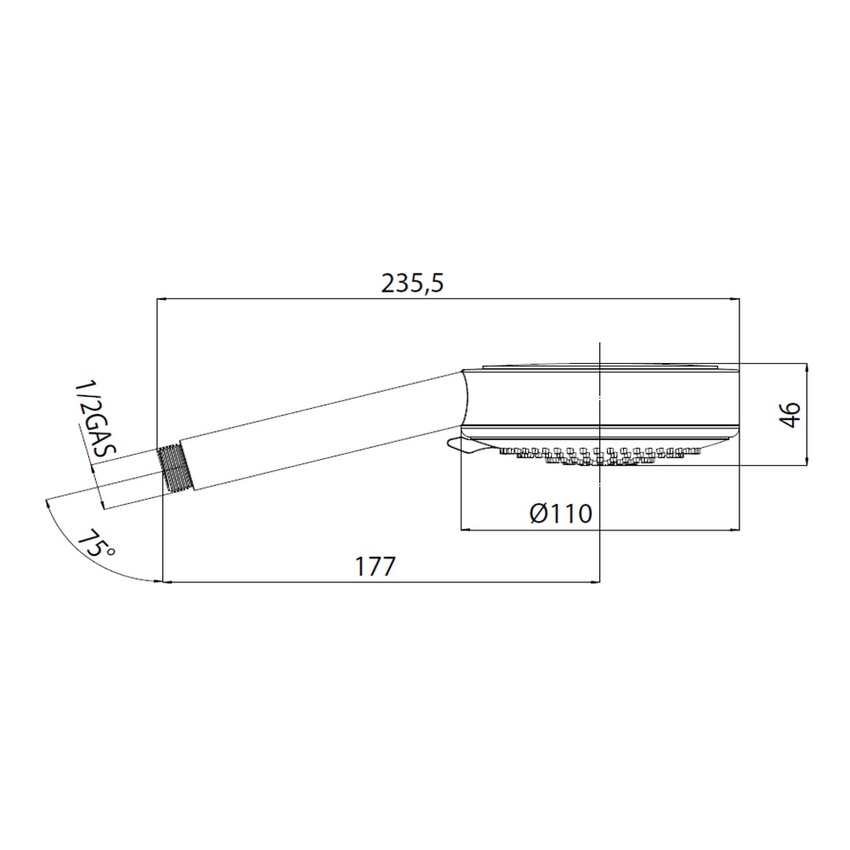 Immagine di Bossini DINAMICA/3 doccetta 3 getti Ø 11 cm, finitura cromo B00171000030005