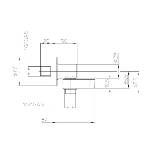 Immagine di Bossini Supporto orientabile con presa d'acqua integrata, attacco conico e girevole, in ottone, finitura cromo C54000000030003