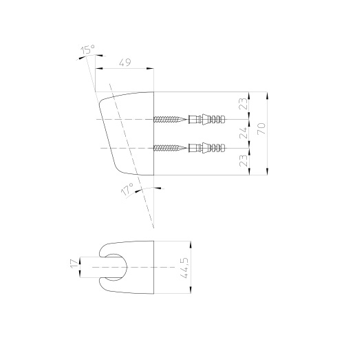 Immagine di Bossini Supporto doccia fisso, finitura cromo  C04000000030001