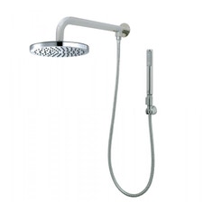 Immagine di Bossini OKI RENOVATION set doccia composto da braccio doccia girevole, soffione Ø 20 cm, doccetta, supporto fisso e flessibile 150 cm, finitura cromo H93405G00030009