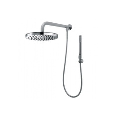 Immagine di Bossini OKI RENOVATION set doccia composto da braccio doccia girevole, soffione Ø 25 cm, doccetta, supporto fisso e flessibile 150 cm, finitura cromo H93410G00030009