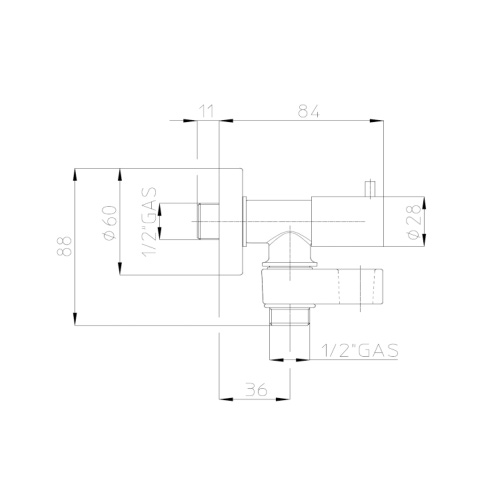 Immagine di Bossini Rubinetto d’arresto da 1/2”M con vitone a dischi di ceramica e supporto doccia girevole, finitura cromo  E57000000030003