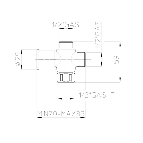 Immagine di Bossini MINIMALISTA valvola deviatore 3 vie, in ottone, finitura cromo  E60500000030003