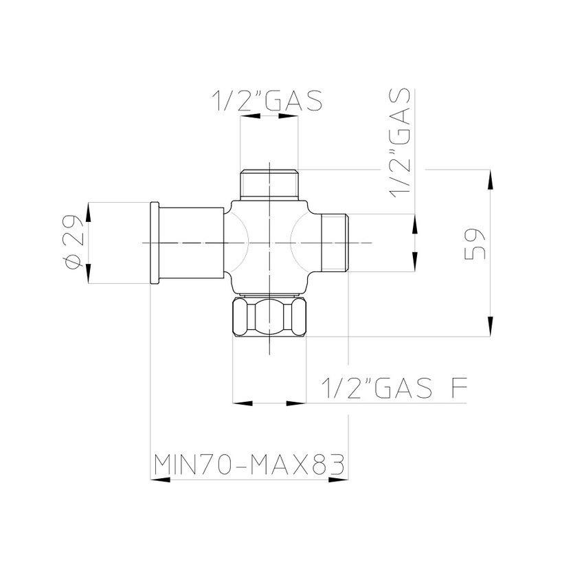 Immagine di Bossini MINIMALISTA valvola deviatore 3 vie, in ottone, finitura cromo  E60500000030003