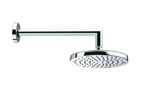 Immagine di Bossini OKI soffione Ø 25 cm, in ottone, con braccio doccia orizzontale, finitura cromo  H70410G00030009