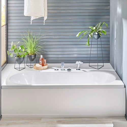 Immagine di Kaldewei CENTRO DUO vasca rettangolare L.170 P.75 cm, con AQUAMASSAGE FULL BODY, in acciaio smaltato, colore bianco alpino 283360250001