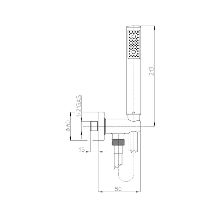 Immagine di Bossini ZEN duplex doccia, supporto in ottone, flessibile 150 cm, colore bianco finitura opaco  C12002C00045004