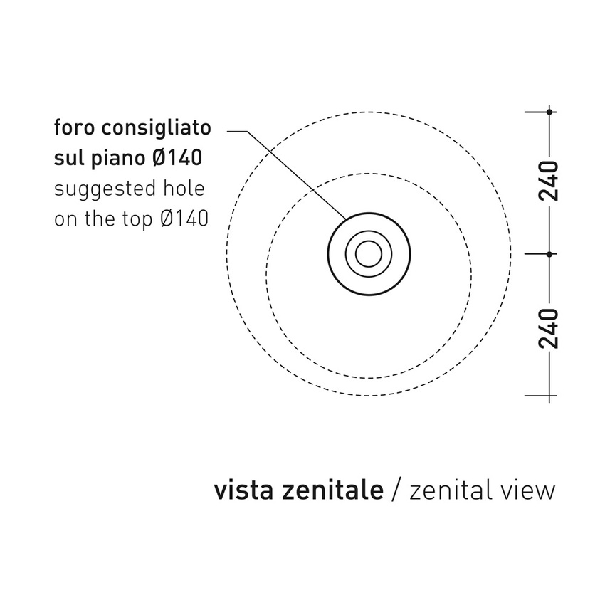 Immagine di Flaminia SPIRE lavabo rotondo da appoggio Ø 48 cm, senza troppopieno e senza piano rubinetteria, colore bianco finitura lucido SP48A