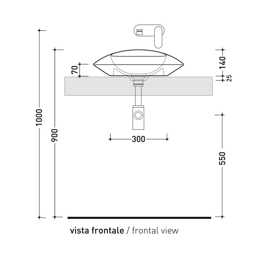Immagine di Flaminia SPIRE lavabo rotondo da appoggio Ø 48 cm, senza troppopieno e senza piano rubinetteria, colore bianco finitura lucido SP48A