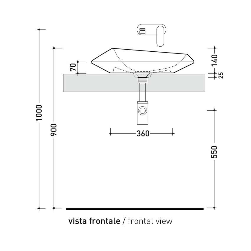 Immagine di Flaminia SPIRE lavabo ovale da appoggio L.58 P.46 cm cm, senza troppopieno e senza piano rubinetteria, colore bianco finitura lucido SP58A