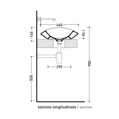 Immagine di Flaminia SPIRE lavabo ovale da appoggio L.58 P.46 cm cm, senza troppopieno e senza piano rubinetteria, colore bianco finitura lucido SP58A