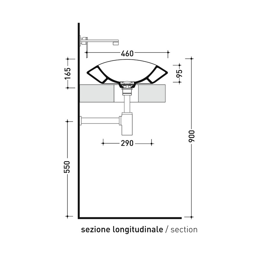 Immagine di Flaminia SPIRE lavabo ovale da appoggio L.58 P.46 cm cm, senza troppopieno e senza piano rubinetteria, colore bianco finitura lucido SP58A