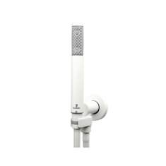 Immagine di Bossini ZEN kit supporto orientabile con presa acqua, doccia e flessibile 150 cm, colore bianco finitura opaco C54004C00045004