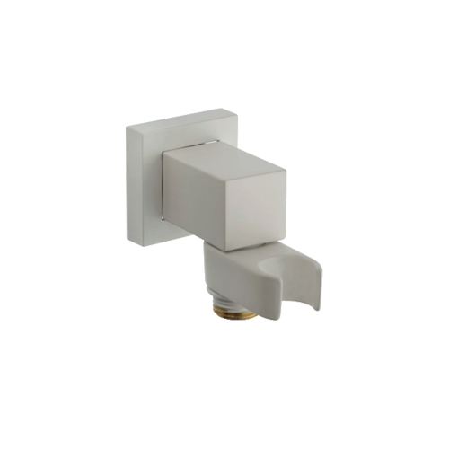 Immagine di Bossini Supporto orientabile quadro, con presa d'acqua integrata, in ottone, attacco conico, colore bianco finitura opaco C55000000045003