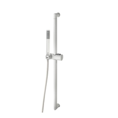 Immagine di Bossini ZEN Kit asta murale saliscendi ottone, doccia e flessibile 150 cm, colore bianco finitura opaco  D06012T00045013