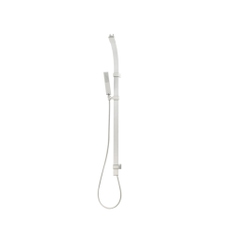 Immagine di Bossini FLAT asta murale H.120 cm, supporto inferiore con presa acqua incorporata, doccia e flessibile 150 cm, colore bianco finitura opaco D47062C00045013