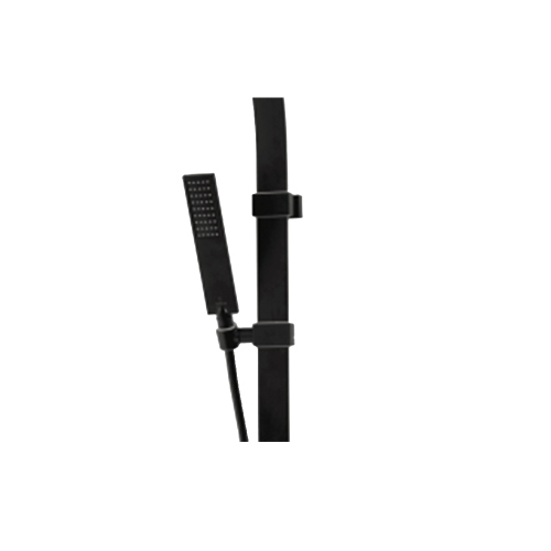 Immagine di Bossini FLAT asta murale H.120 cm, supporto inferiore con presa acqua incorporata, doccia e flessibile 150 cm, colore nero finitura opaco D47062C00073013