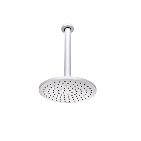 Immagine di Bossini COSMO soffione Ø 28 cm, in ottone, con braccio doccia verticale, colore bianco finitura opaco H30596G00045009