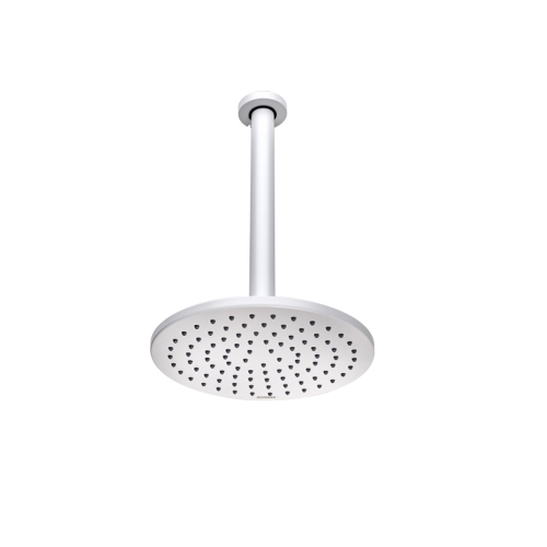 Immagine di Bossini COSMO soffione Ø 28 cm, in ottone, con braccio doccia verticale, colore bianco finitura opaco H30596G00045009