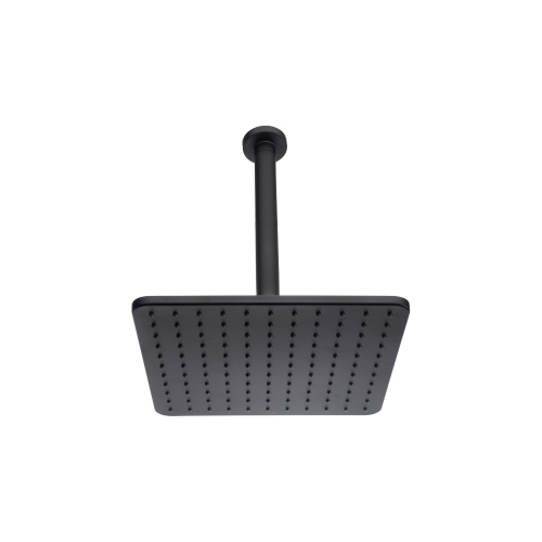 Immagine di Bossini COSMO soffione quadrato 28 cm, in ottone, con braccio doccia verticale, colore nero finitura opaco H30598G00073009