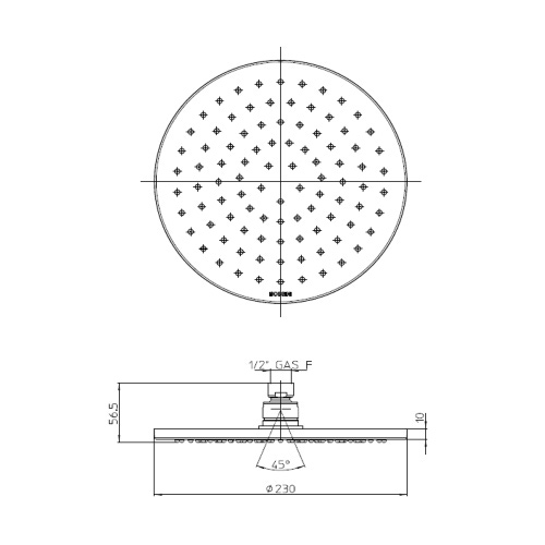 Immagine di Bossini COSMO soffione rotondo Ø 23 cm, autopulente, con snodo, colore nero finitura opaco I00596000073005