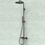 Immagine di Bossini COSMO set doccia completo: colonna murale, soffione Ø 23 cm, doccetta, supporto doccia orientabile e flessibile 150 cm, colore nero finitura opaco  L10095000073008