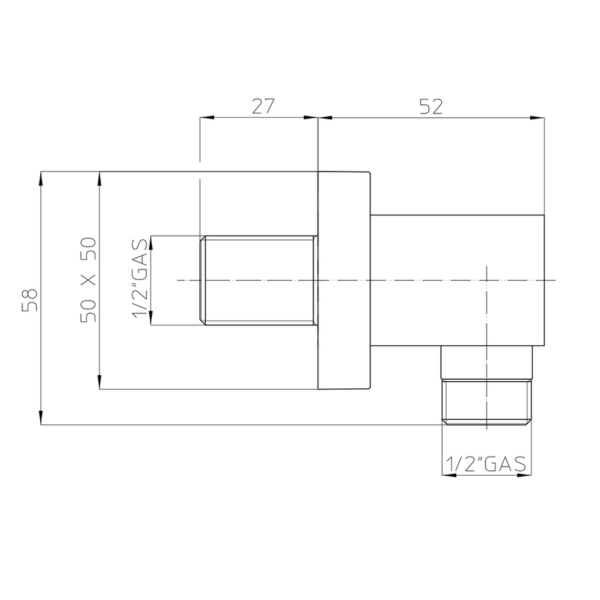 Immagine di Bossini Presa d'acqua quadra, in ottone, con rosone, colore bianco finitura opaco V00240000045009