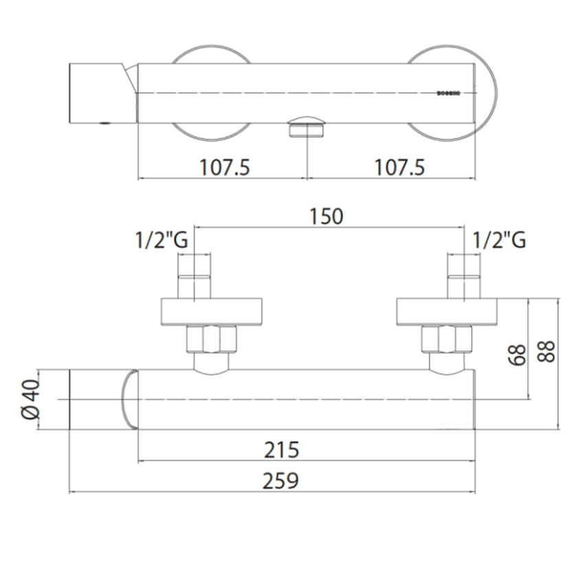 Immagine di Bossini Miscelatore monocomando, esterno doccia, con attacco flessibile, colore nero finitura opaco Z005130073