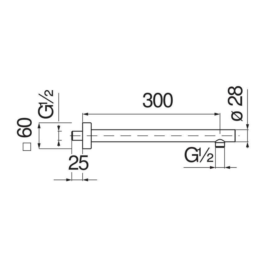 Immagine di Nobili LOOP braccio doccia a parete P.30 cm, finitura cromo AD138/43CR