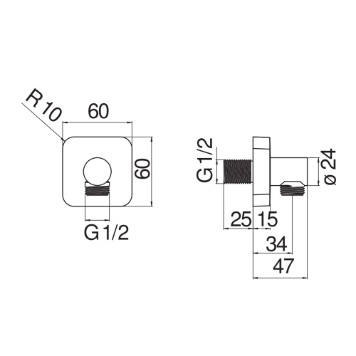 Immagine di Nobili LOOP presa acqua, finitura cromo AD150/14CR