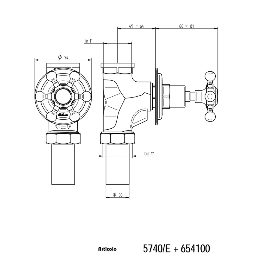 Immagine di Bellosta BRUSIN+ passo rapido, senza corpo incasso, fnitura cromo 01-5740/E
