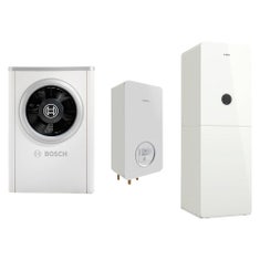 Immagine di Bosch Hybrid Extra Sistema ibrido composto da pompa di calore con unità interna CSH7000i AW 5 OR e caldaia a condensazione con bollitore 210 litri GC5300i WM 24/210 SO per riscaldamento, raffrescamento e ACS 7735210124