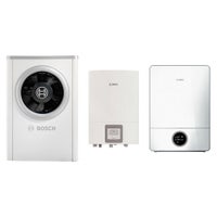 Immagine di Bosch Hybrid Extra Sistema ibrido composto da pompa di calore trifase con unità interna Compress 7000i AW 17t - B e caldaia a condensazione SOLO riscaldamento GC9000i W 30 E per riscaldamento e raffrescamento 7735210121