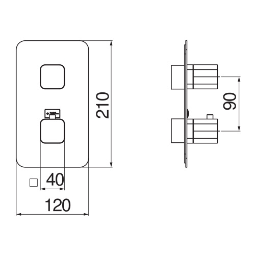 Immagine di Nobili LOOP miscelatore termostatico doccia ad incasso, 1 via, senza corpo incasso, finitura cromo LP90101CR