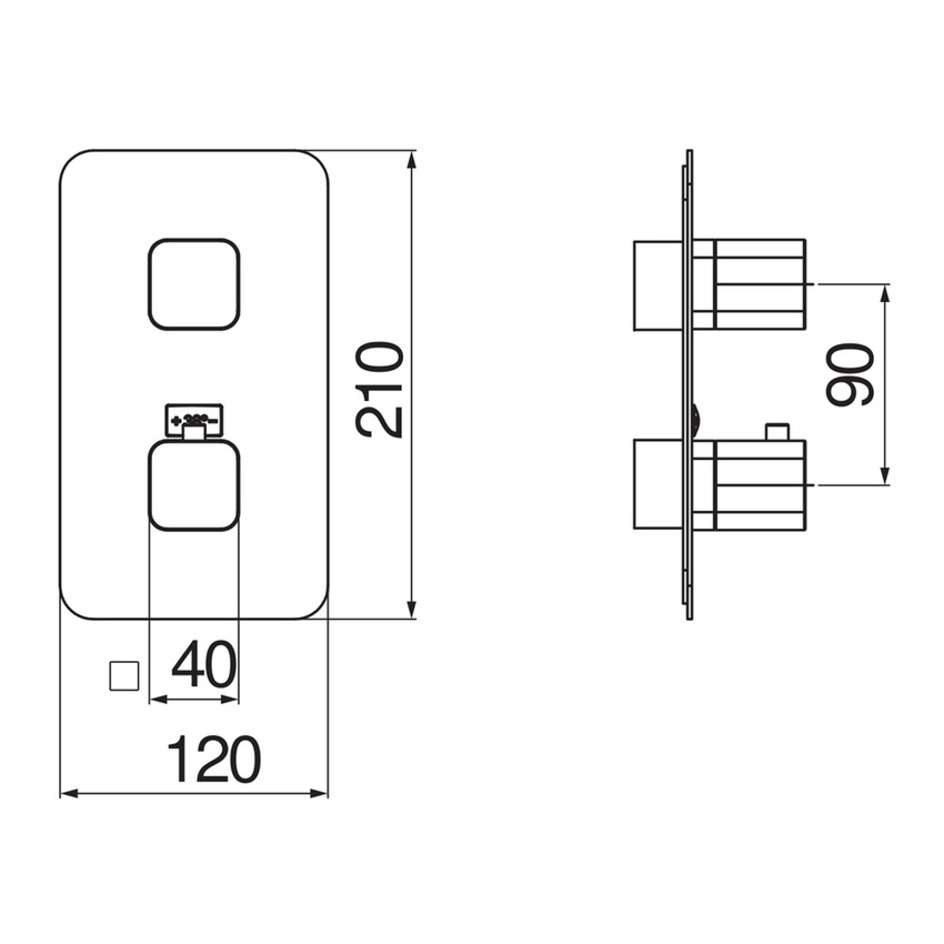 Immagine di Nobili LOOP miscelatore termostatico doccia ad incasso, 1 via, senza corpo incasso, finitura cromo LP90101CR