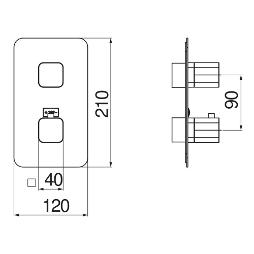 Immagine di Nobili LOOP miscelatore termostatico doccia ad incasso, 2 vie, senza corpo incasso, finitura cromo LP90102CR