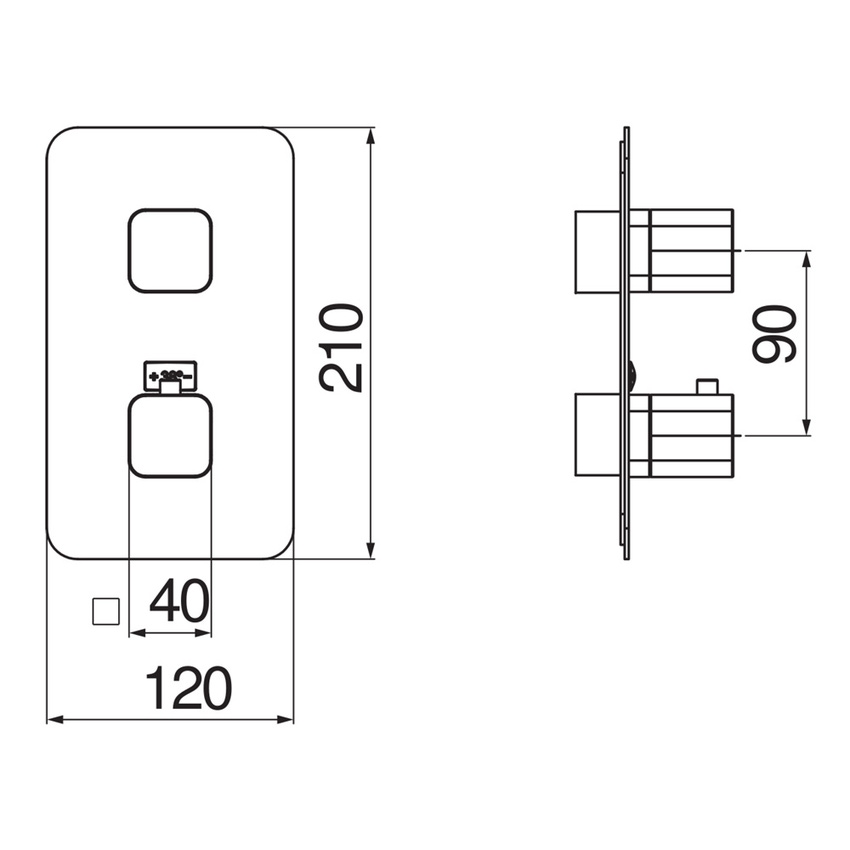 Immagine di Nobili LOOP miscelatore termostatico doccia ad incasso, 2 vie, senza corpo incasso, finitura cromo LP90102CR