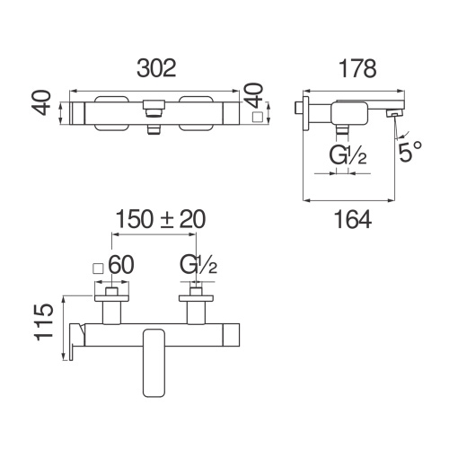 Immagine di Nobili LOOP miscelatore vasca monocomando, finitura cromo LP90110/1CR
