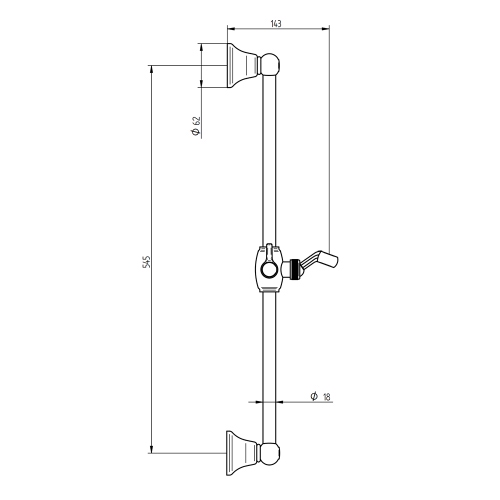Immagine di Bellosta BRUSIN- asta saliscendi con supporto doccetta scorrevole snodato, finitura cromo 01-5730/1L