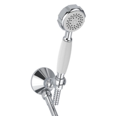 Immagine di Bellosta BRUSIN supporto doccia completo: doccetta monogetto, presa acqua con supporto fisso, flessibile 150 cm, finitura cromo 01-5703/1/A
