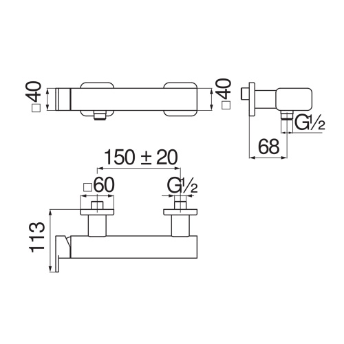 Immagine di Nobili LOOP miscelatore monocomando doccia esterno, finitura cromo LP90130CR
